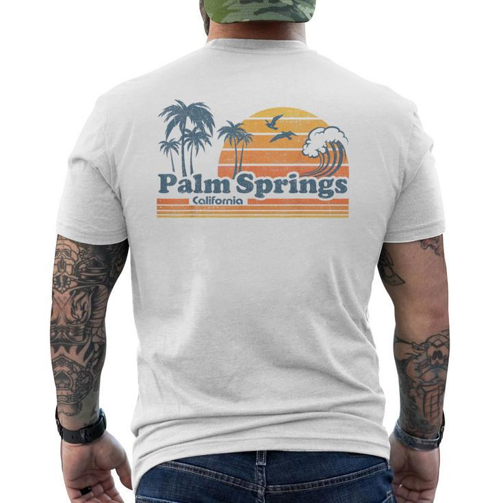 Palm Springs California Beach Vacation Cute Cali 70S Retro Men's T-shirt Back Print