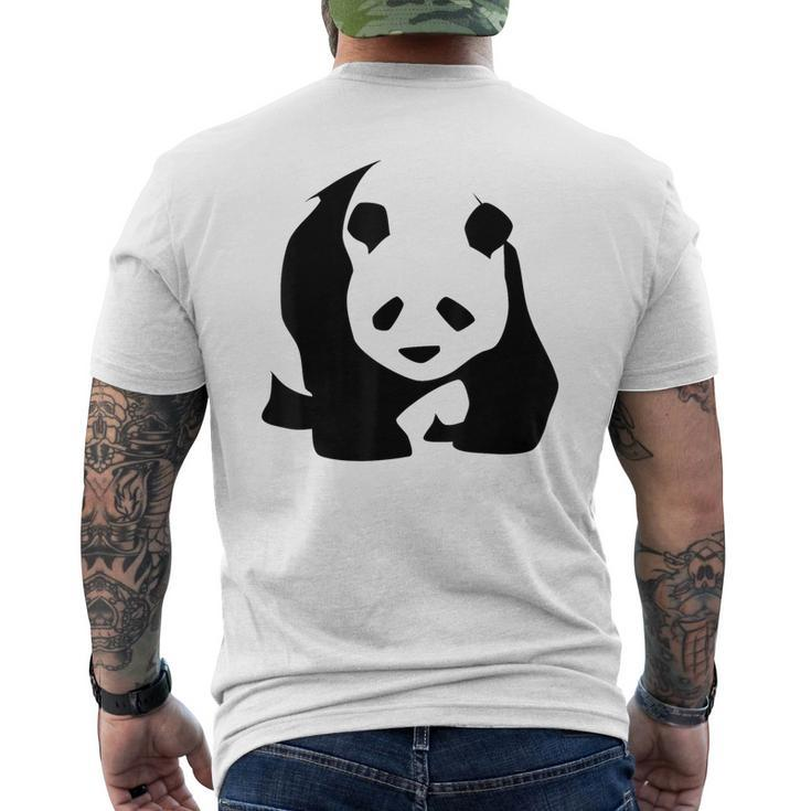 Panda Bear Lovers Minimalist Black And White China Wildlife Men's T-shirt Back Print