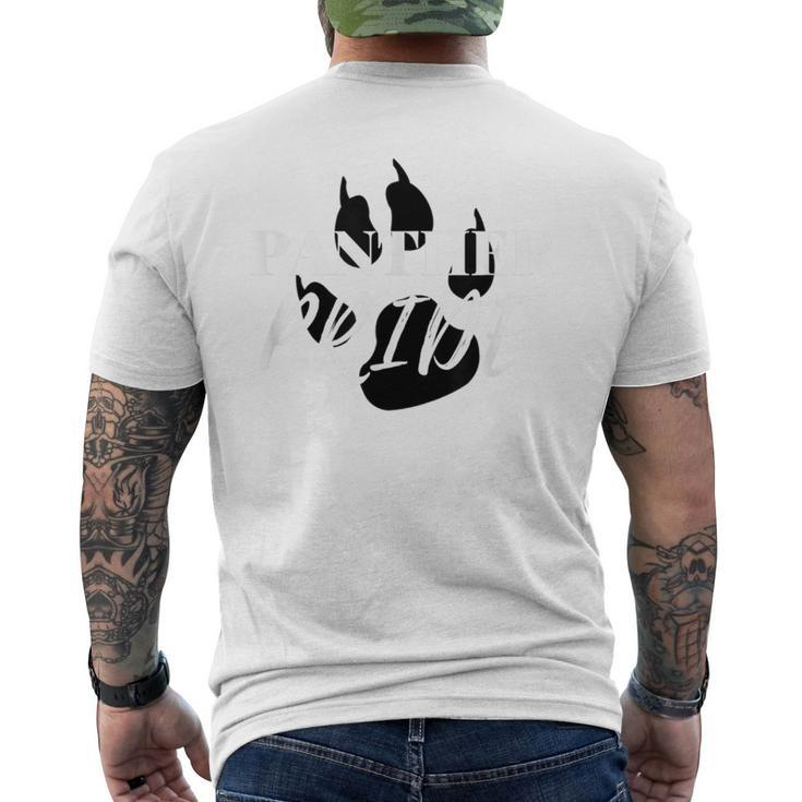 Panther Pride High School Fan Spirit Black Paw Print Men's T-shirt Back Print