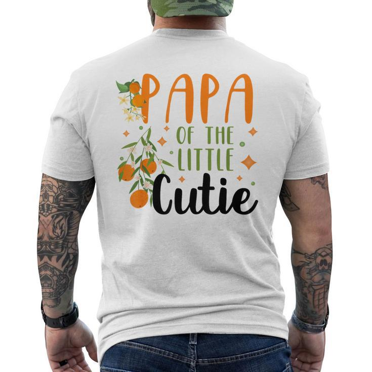 Papa Little Cutie Baby Shower Orange 1St Birthday Party Men's T-shirt Back Print