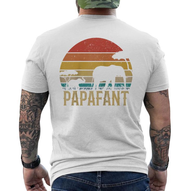 Papafant Papa Elefant Retrointage Sunsetatertag Savanne Raglan T-Shirt mit Rückendruck