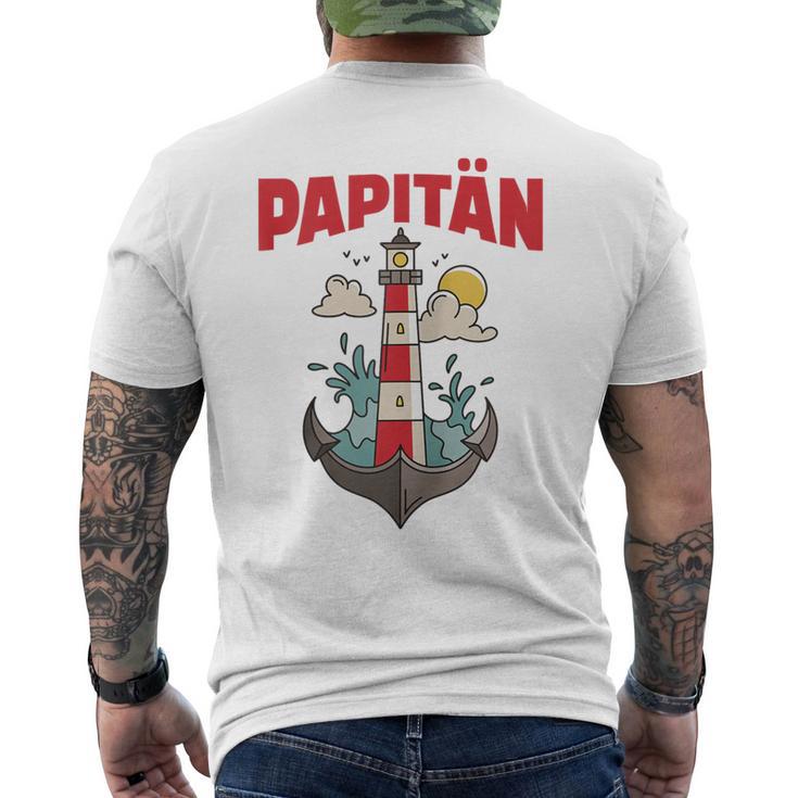 Papitänatertag Bester Papa Anker Leuchtturm Norden Kapitän Kapuzenjacke T-Shirt mit Rückendruck