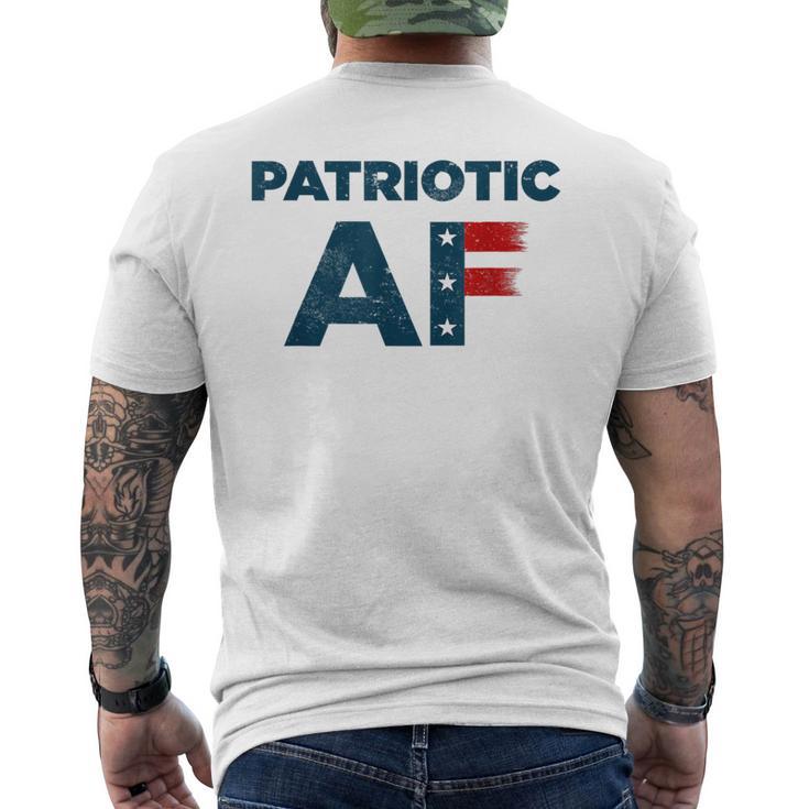 Patriotic Af American Flag Destroyed For July 4Th Men's T-shirt Back Print