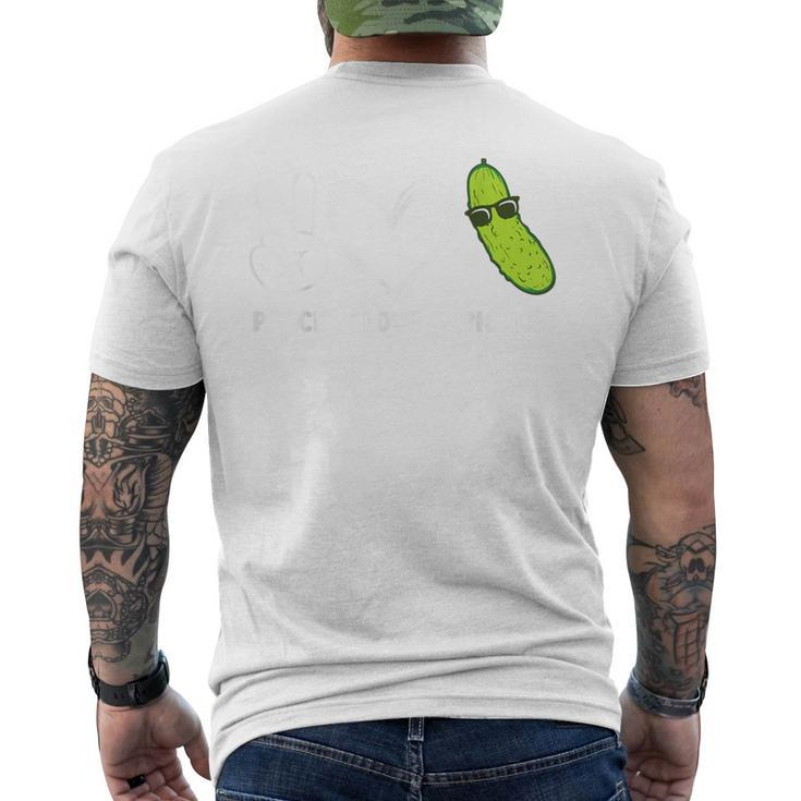 Peace Love Pickles Lover Retro Food Lover Men's T-shirt Back Print