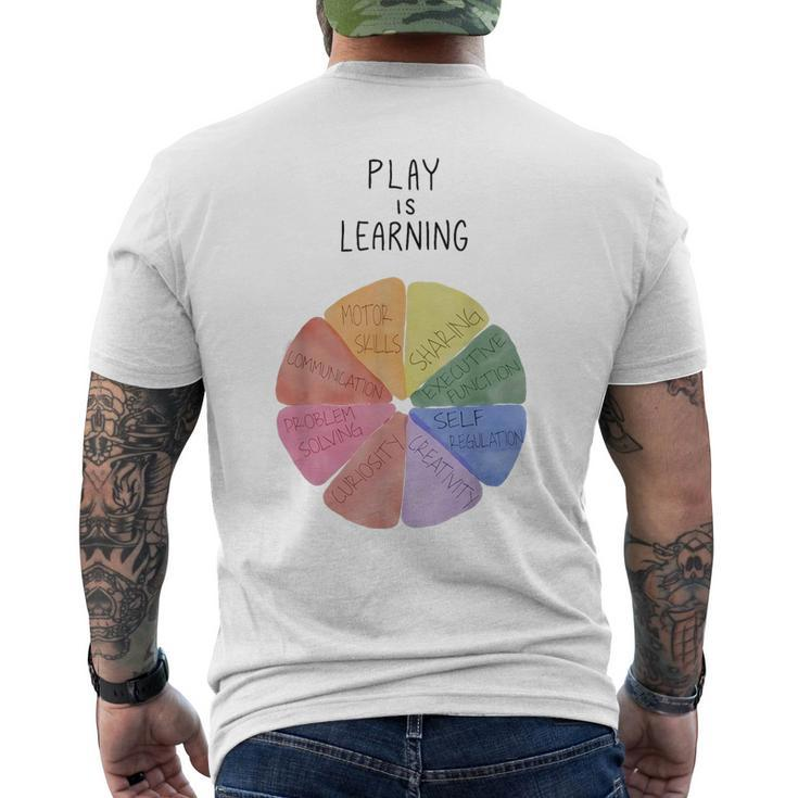 Play Is Learning Teacher Men's T-shirt Back Print