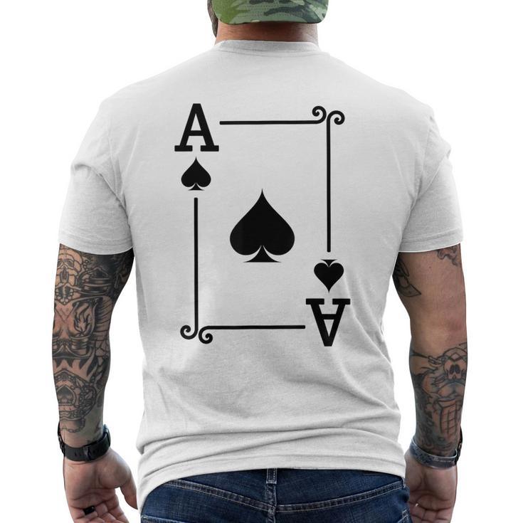 Playing Cards Costume Ace Spades Card Ace Card Men's T-shirt Back Print