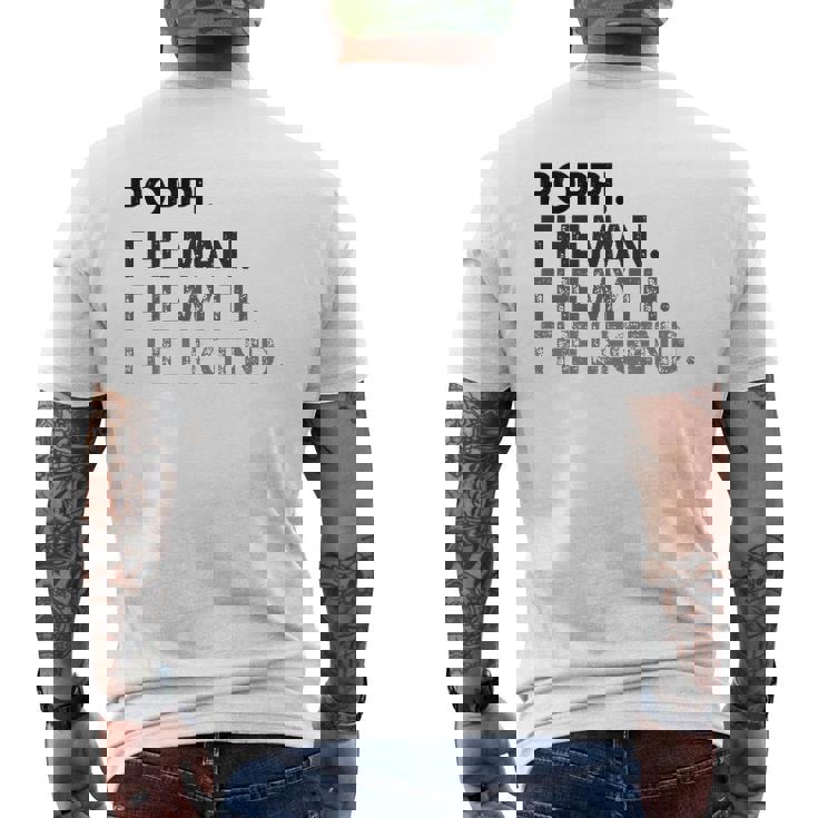 Poppi The Man The Myth Legend Mens Back Print T-shirt