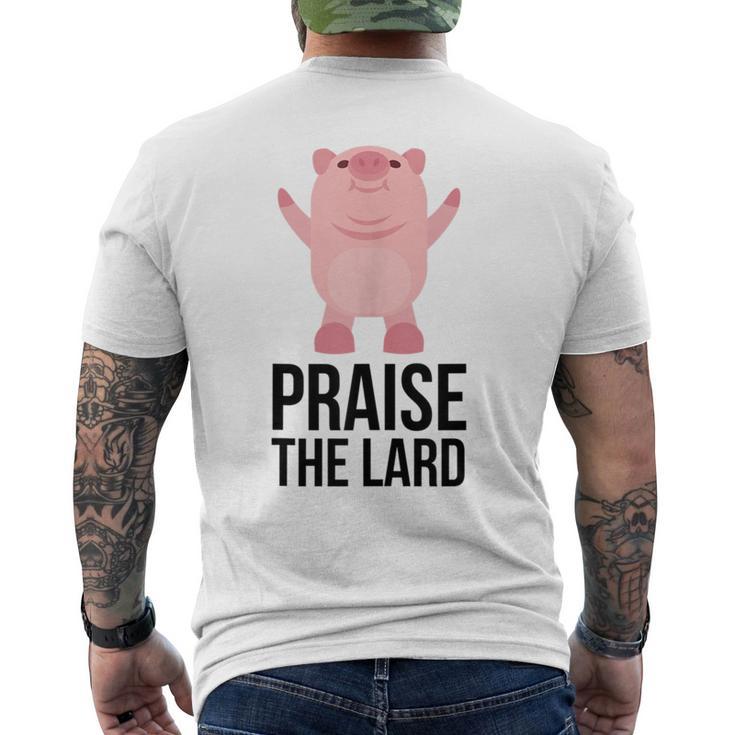 Praise The Lard Pig Love Pork Bbq Praise Hands Men's T-shirt Back Print