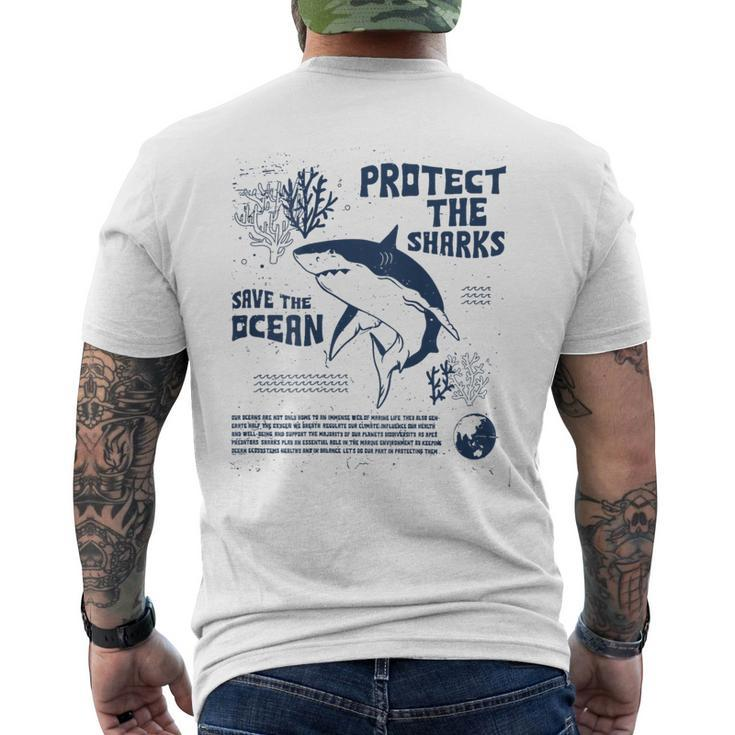 Protect The Local Sharks Scuba Diving Save The Ocean Men's T-shirt Back Print