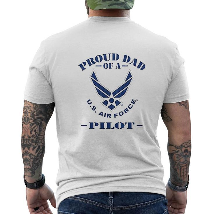 Proud Dad Of A Us Air Force Pilot Cotton Mens Back Print T-shirt