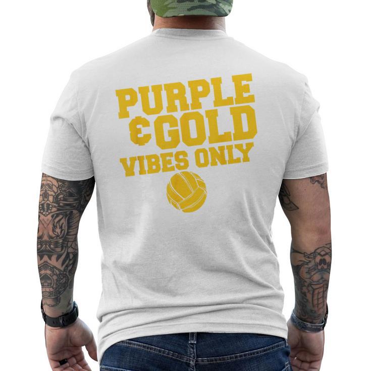 Purple Gold Game Day High School Volleyball Group Team Men's T-shirt Back Print