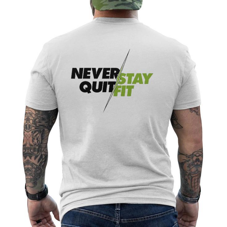 Never Quit Stay Fit Standard Tee Mens Back Print T-shirt