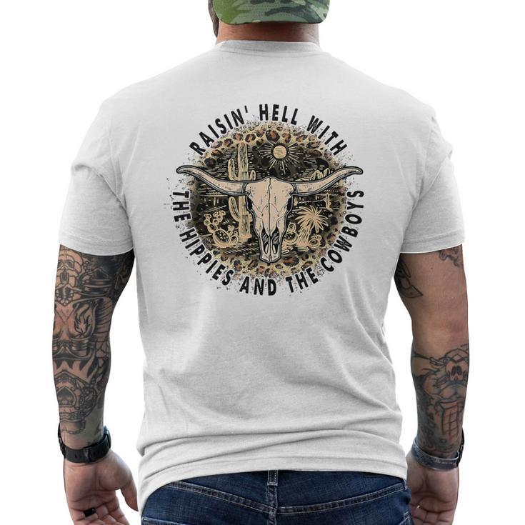 Raisin' Hell With The Hippies And The Cowboys Men's T-shirt Back Print