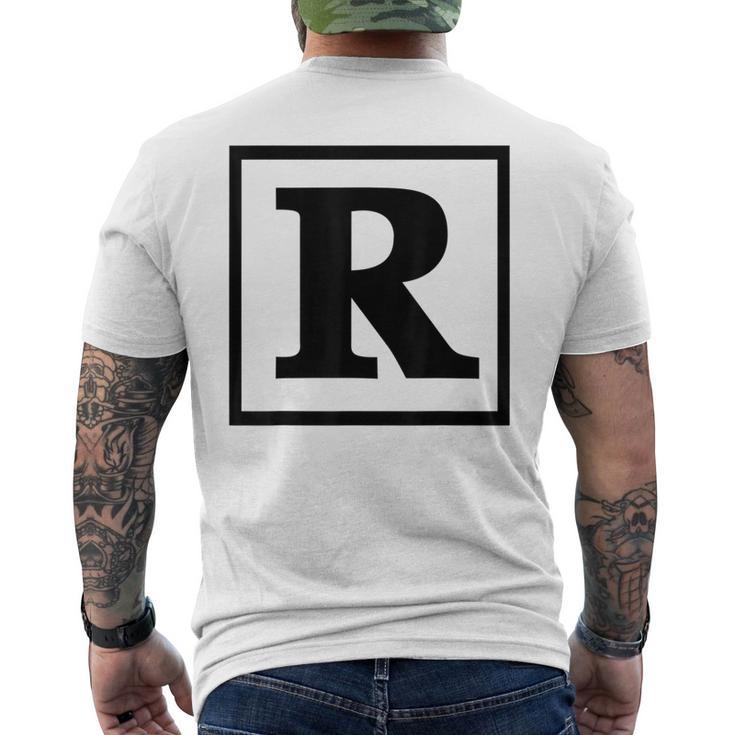 Rated R R Rating Movie Film Restricted Graphic Men's T-shirt Back Print