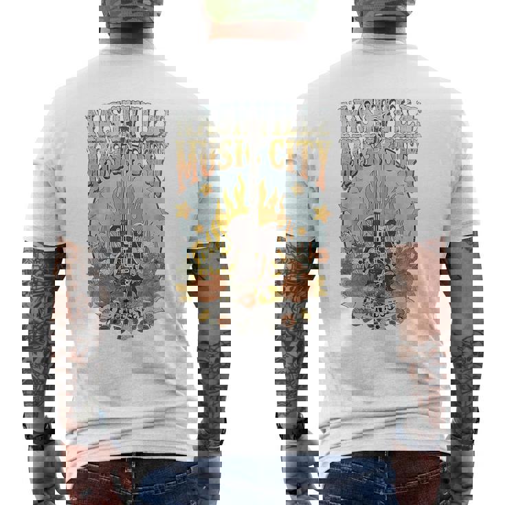 Recuerdo De Nashville Tn Guitarra Nashville Camiseta Hombre Estampado Espalda