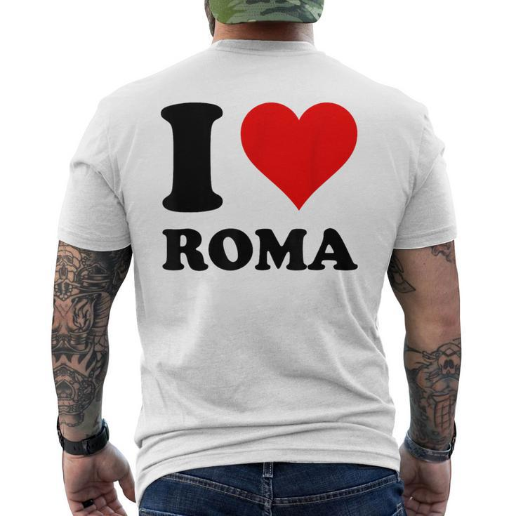 Red Heart I Love Roma Men's T-shirt Back Print