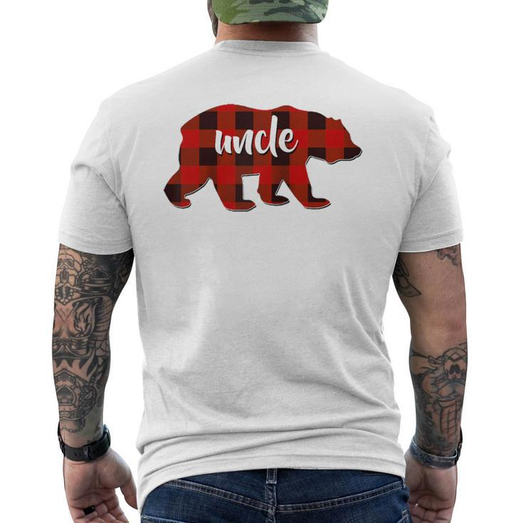 Red Plaid Uncle Buffalo Matching Family Pajama Christmas Men's T-shirt Back Print