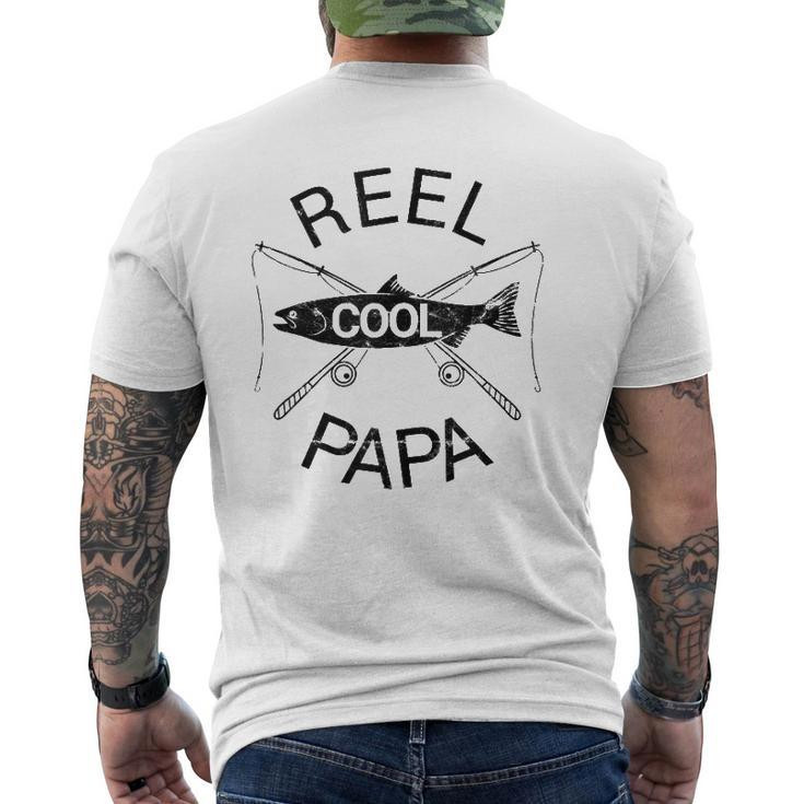 Reel Cool Papa Father's Day Fishing Grandpa Dad Mens Back Print T-shirt
