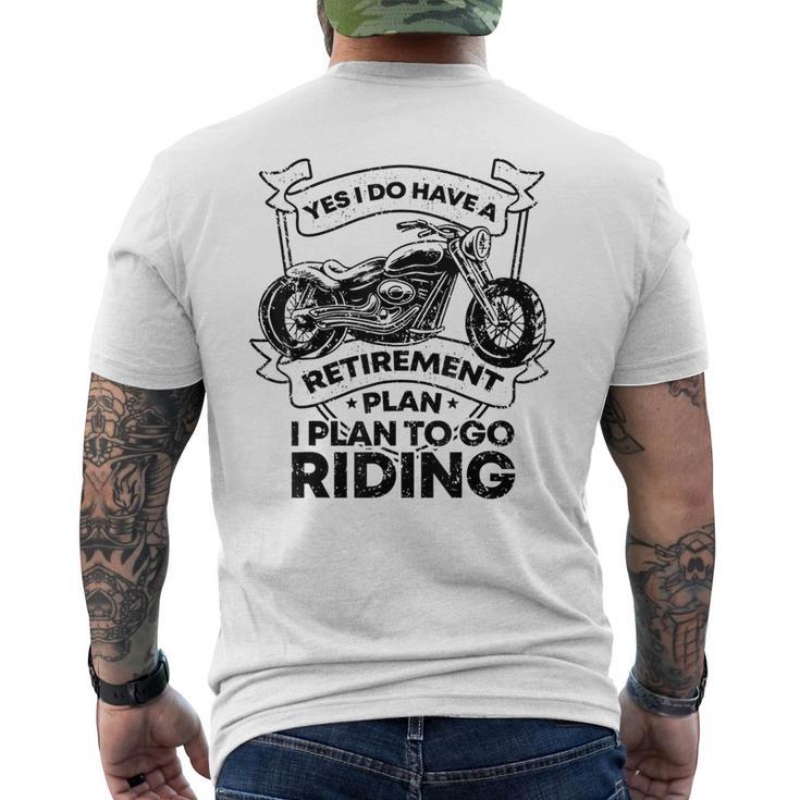 Retirement Plan Riding Motorcycle Lovers Riders Biker Men's T-shirt Back Print