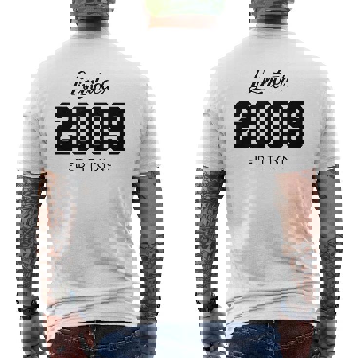 Retro 15 Años Nacido En 2009 Edición Limitada 15 Cumpleaños Camiseta Hombre Estampado Espalda