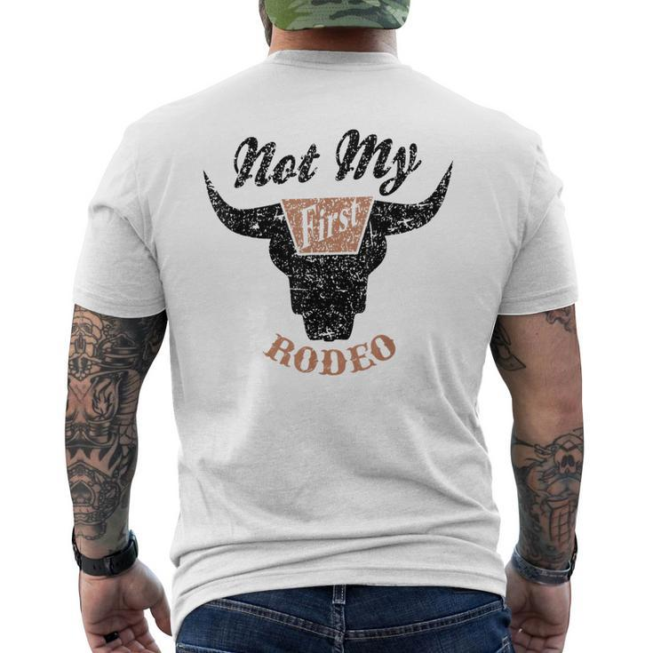 Retro Bull Skull Not My First Rodeo Western Country Cowboy Mens Back Print T-shirt