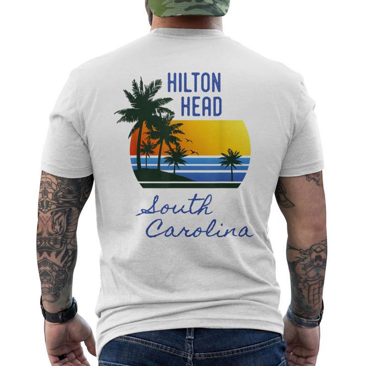 Retro Cool Hilton Head Island Sc Beach Souvenir Men's T-shirt Back Print