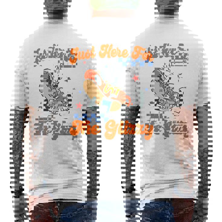 Retro Hot Dog I'm Just Here For The Glizzy Happy 4Th Of July Men's T-shirt Back Print