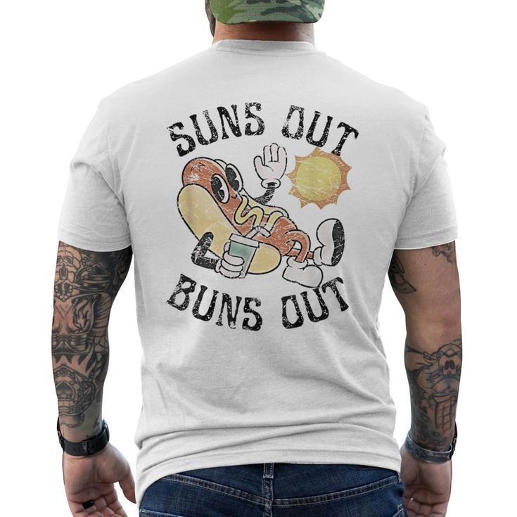 Retro Suns Out Buns Out Cute Hot Dog Bbq Fourth Of July Men's T-shirt Back Print