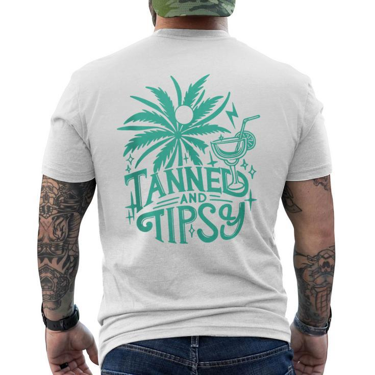 Retro Tanned And Tipsy Beach Summer Vacation Men's T-shirt Back Print