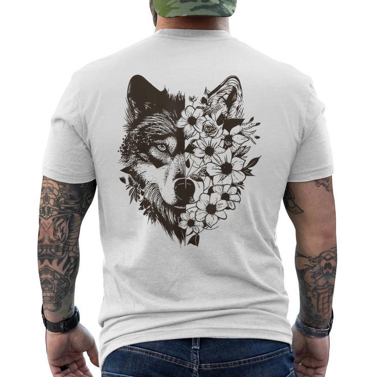 Therian Alpha Wolf Grunge Aesthetic Men's T-shirt Back Print