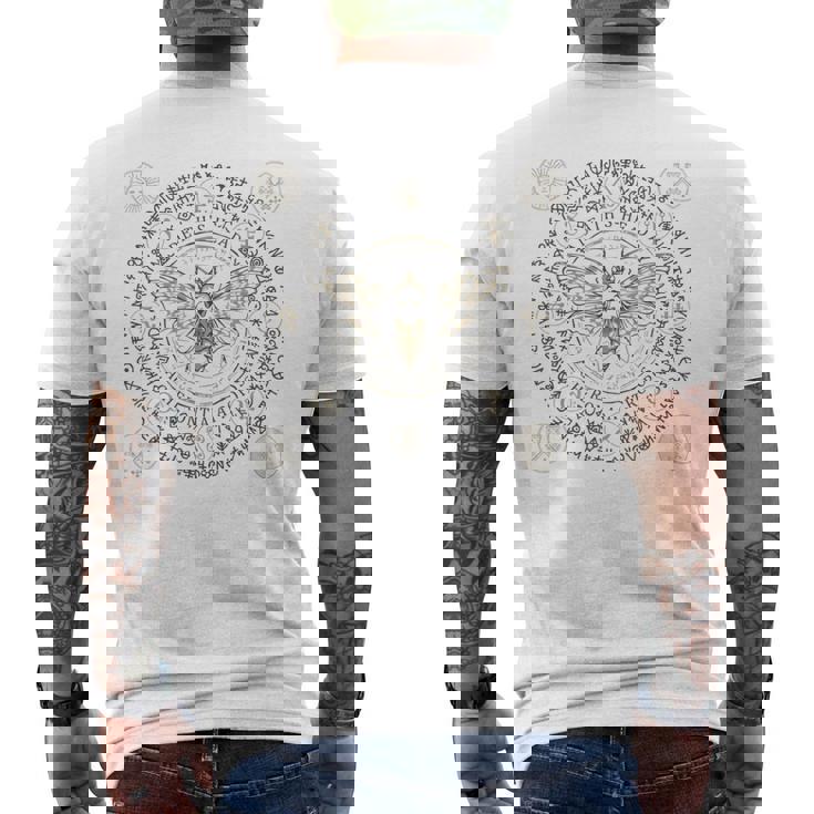 Runas Celtas Polilla Oculta Polilla Mística De La Muerte Camiseta Hombre Estampado Espalda