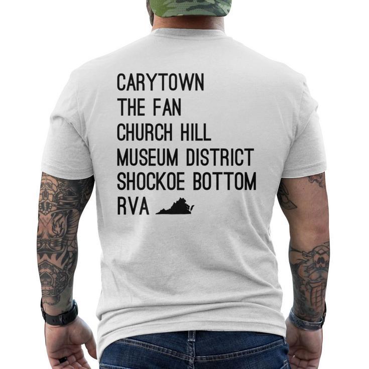 Rva Richmond Virginia Carytown Shockoe Bottom Downtown Men's T-shirt Back Print