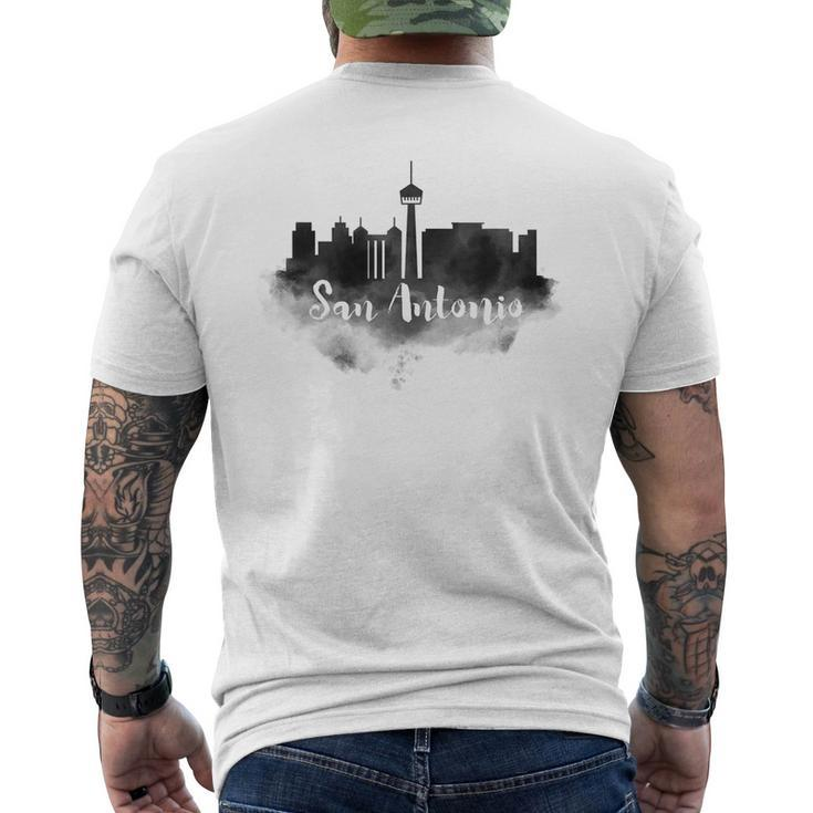 San Antonio Skyline Souvenir Home Silhouette Art Men's T-shirt Back Print