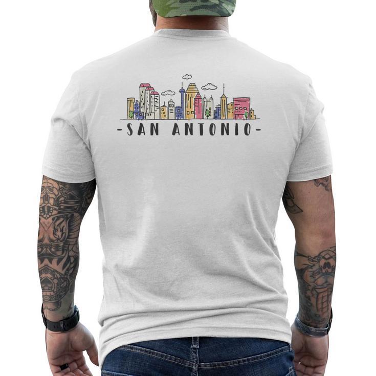 San Antonio Skyline Texas Pride City Souvenir Men's T-shirt Back Print