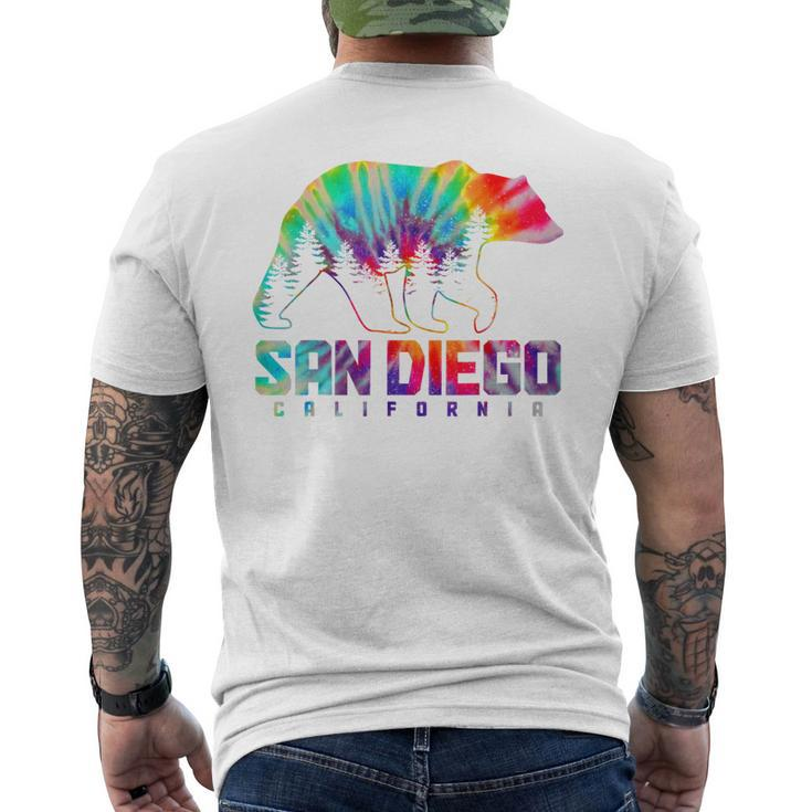 San Diego California Tie Dye Bear Pride Outdoor Vintage Men's T-shirt Back Print