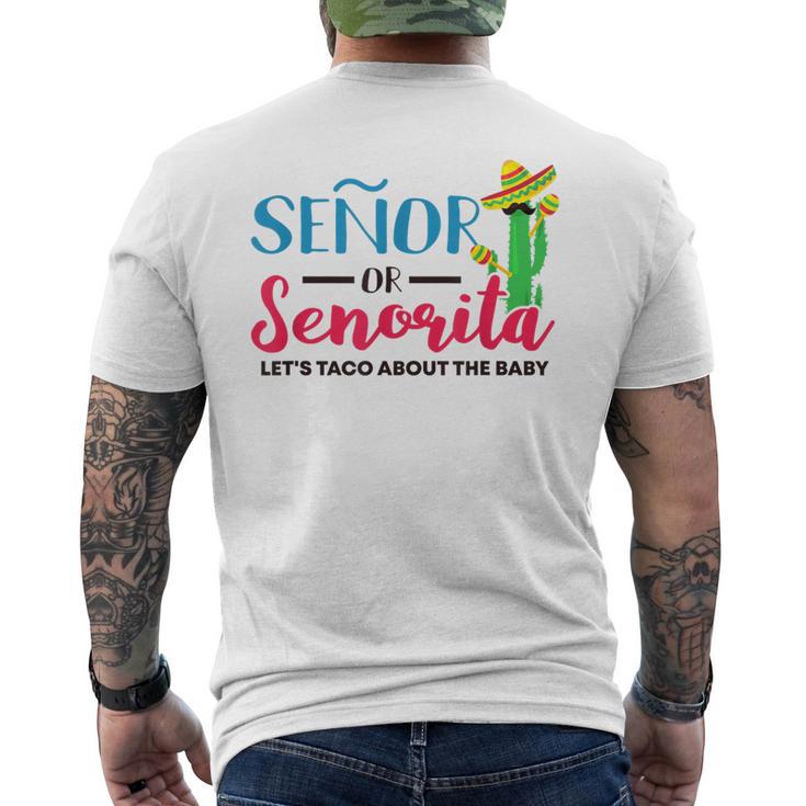 Senor Or Senorita Mexican Gender Reveal Baby Shower Men's T-shirt Back Print