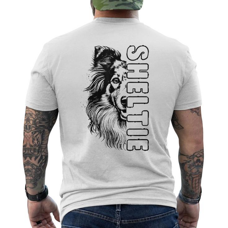 Sheltie Hund Herrchen Frauchen Hunde T-Shirt mit Rückendruck