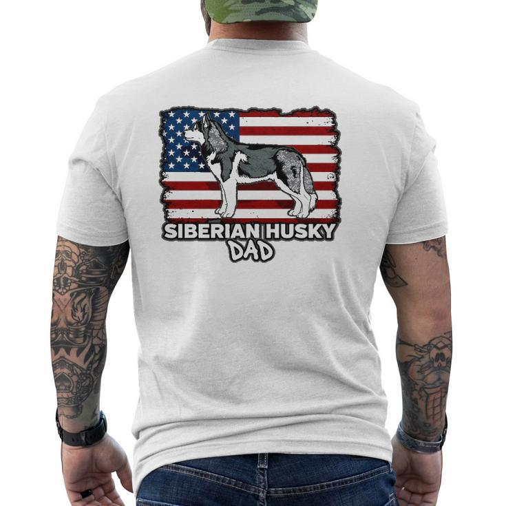 Siberian Husky Dog Dad Dog Lover Mens Back Print T-shirt