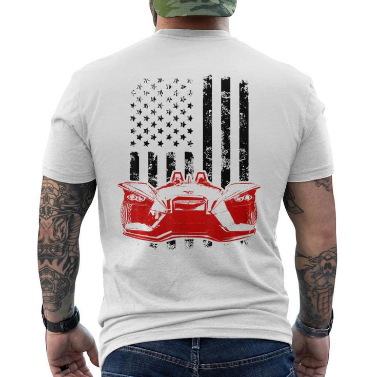 Slingshot Car American Usa Flag Patriotic Sling Shot Men's T-shirt Back Print