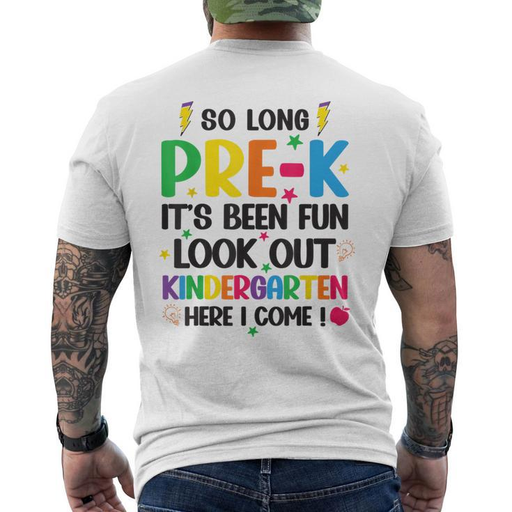 So Long Pre-K Look Out Kindergarten Here I Come Last Day Men's T-shirt Back Print