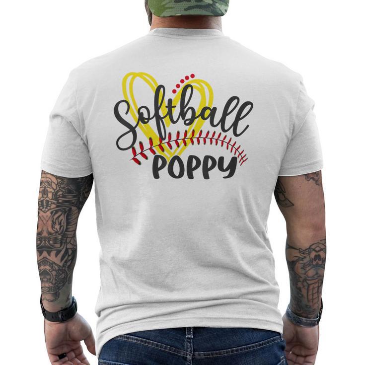 Softball Poppy Heart Ball Poppy Pride Men's T-shirt Back Print