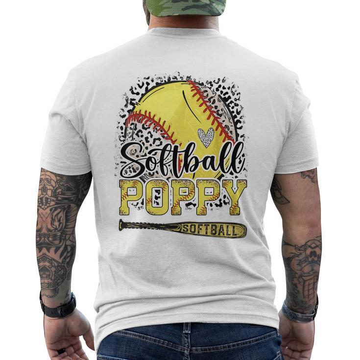 Softball Poppy Leopard Softball Pride Men's T-shirt Back Print