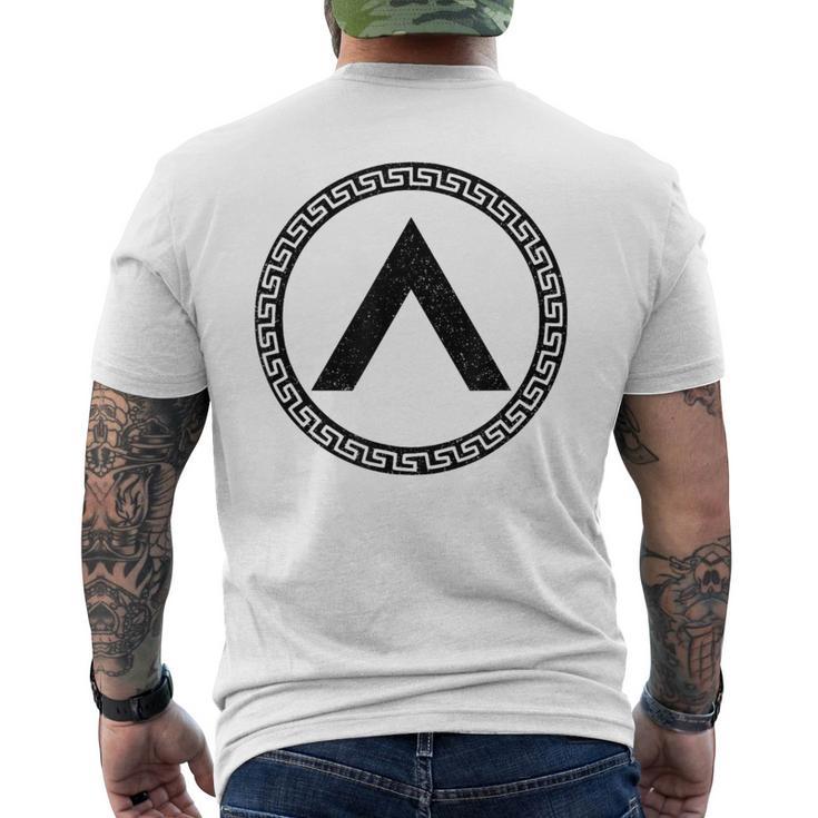 Sparta-Symbol Spartan Shield Lambda Laconia T-Shirt mit Rückendruck