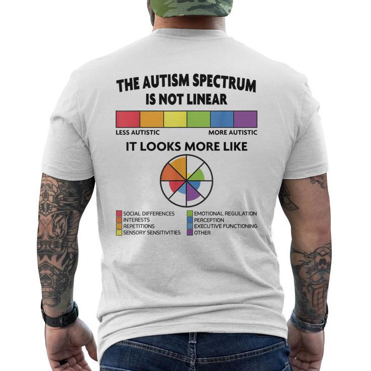 Spectrum Is Not Linear Autistic Pride Autism Awareness Month Men's T-shirt Back Print