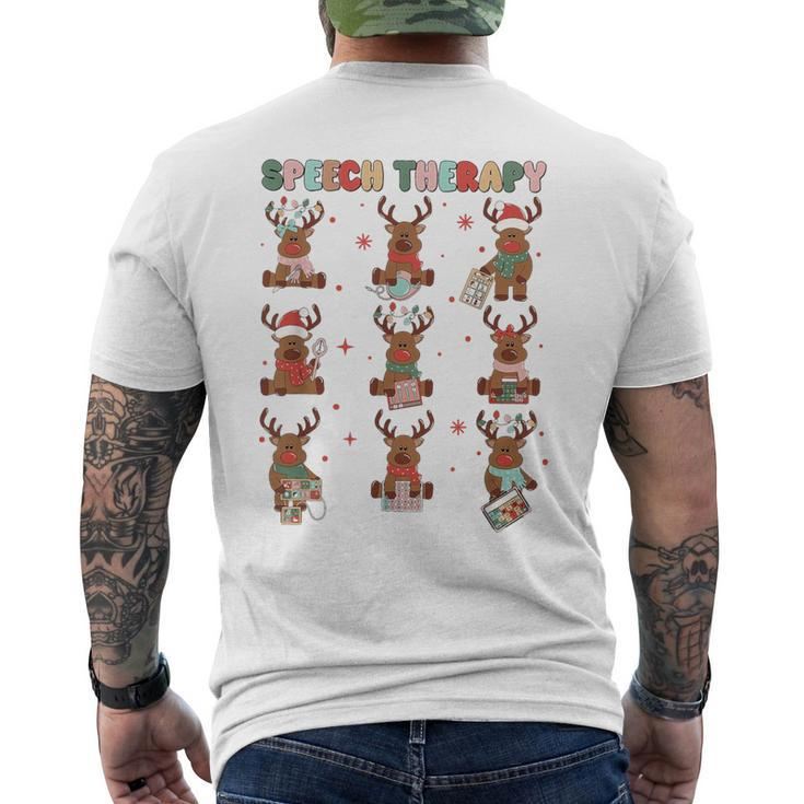Speech Therapy Christmas Reindeers Slp Speech Pathologist Men's T-shirt Back Print
