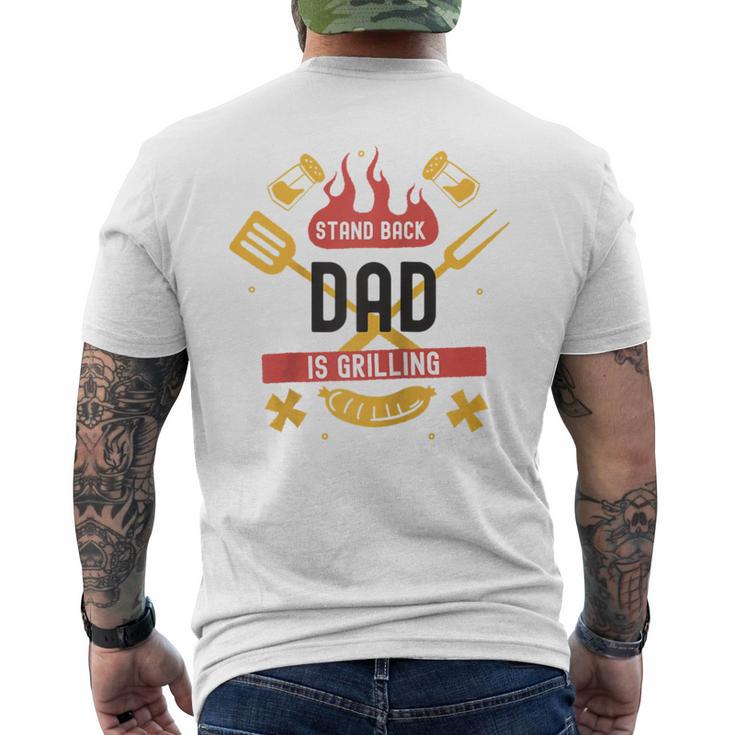 Stand Back Papa Grillt Raglan T-Shirt mit Rückendruck