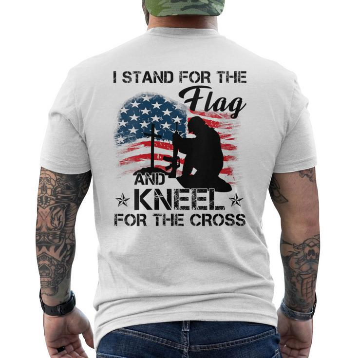 I Stand For The Flag And Kneel For The Cross July 4Th Men's T-shirt Back Print