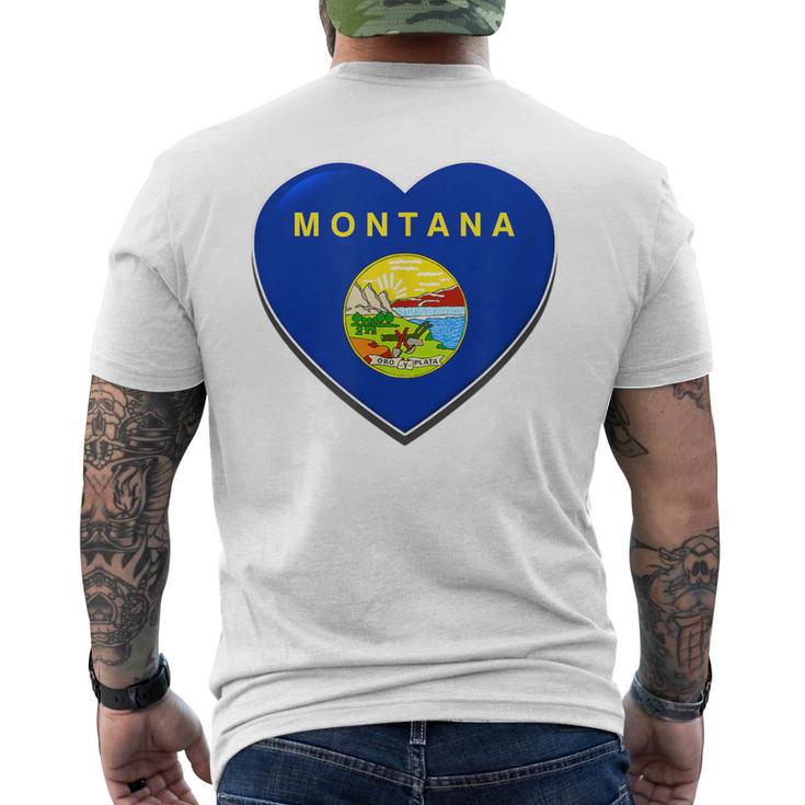 State Of Montana Heart T Home Pride Love Hometown Men's T-shirt Back Print