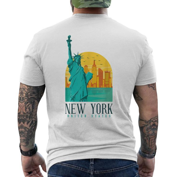Statue Of Liberty Retro Vintage New York City Nyc Ny Men's T-shirt Back Print