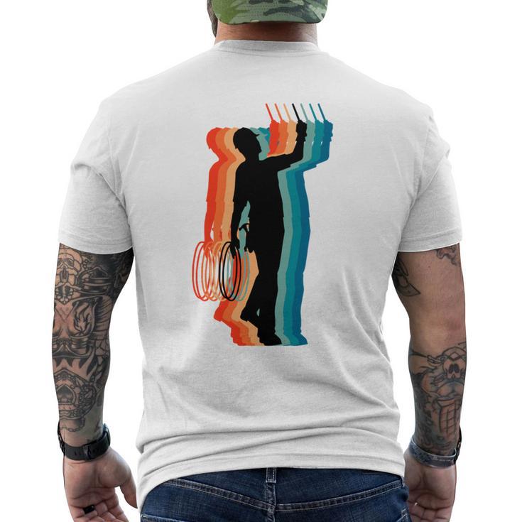 Stolzer Elektriker Papa Retrointage Elektriker Papa T-Shirt mit Rückendruck